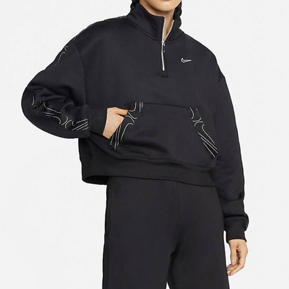 Nike Oversized Therma Fit Pullover 1/2 Zip Long Sleeve Training Jacket Top Large - Picture 3 of 11